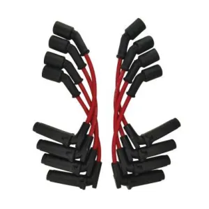 Spark Plug Wire Set - Ultra - Spiral Core - 7 mm - Red - 90 Degree Plug Boots - Factory Style Boots - 9.75 in Long - GM LS-Series - Kit
