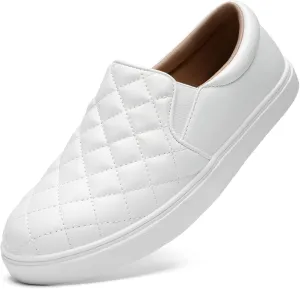 STQ Loafers for Women Memory Foam Slip On Sneakers EleeS Quilted 1.0 Comfort Fall Shoes