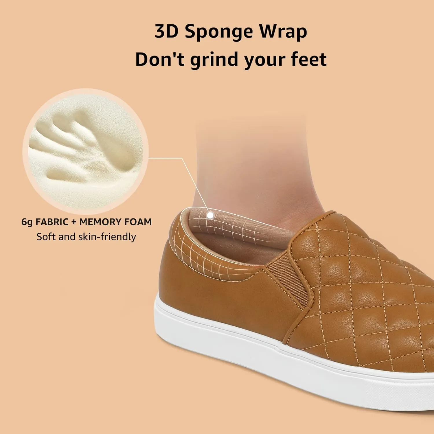STQ Loafers for Women Memory Foam Slip On Sneakers EleeS Quilted 1.0 Comfort Fall Shoes
