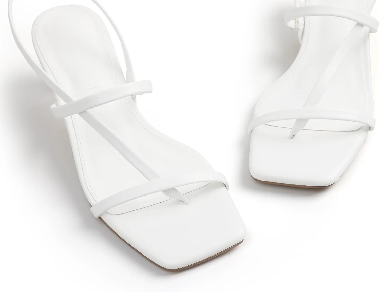 Strappy Kitten Heels Kitten Short Heels For Women Open Toe Low Square Toe Thong Sandals Summer Wedding Sandals