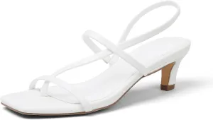 Strappy Kitten Heels Kitten Short Heels For Women Open Toe Low Square Toe Thong Sandals Summer Wedding Sandals