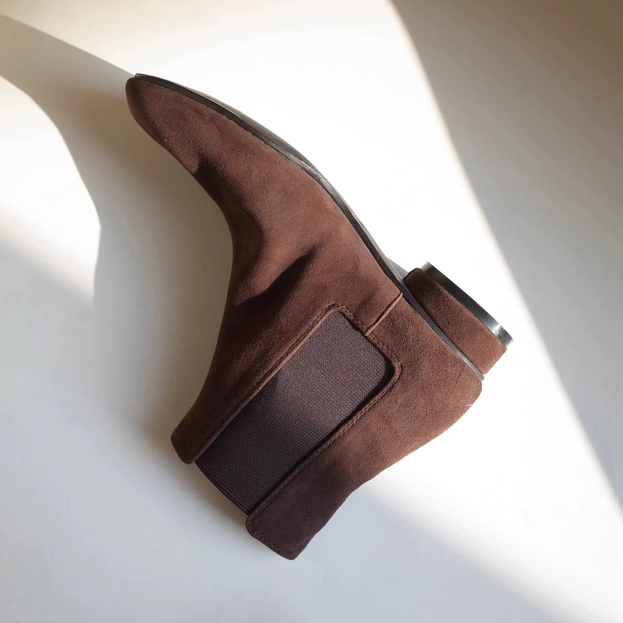 Suede Split-Toe Ankle Boots