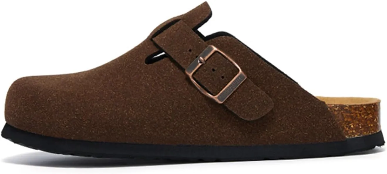 SywzX&xfybz Seamless Line Suede Clogs Leather Women's Cork slippers Outdoor Couple Casual Beach Sandals