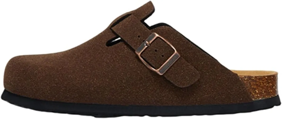 SywzX&xfybz Seamless Line Suede Clogs Leather Women's Cork slippers Outdoor Couple Casual Beach Sandals