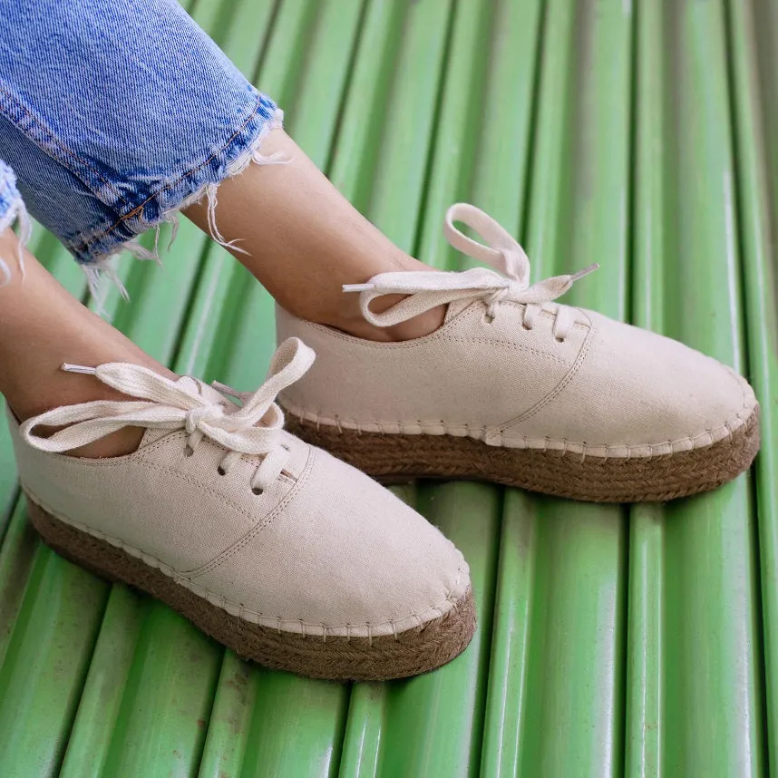 The Havana Lace-ups - Off-White Supportive Shoes for Women