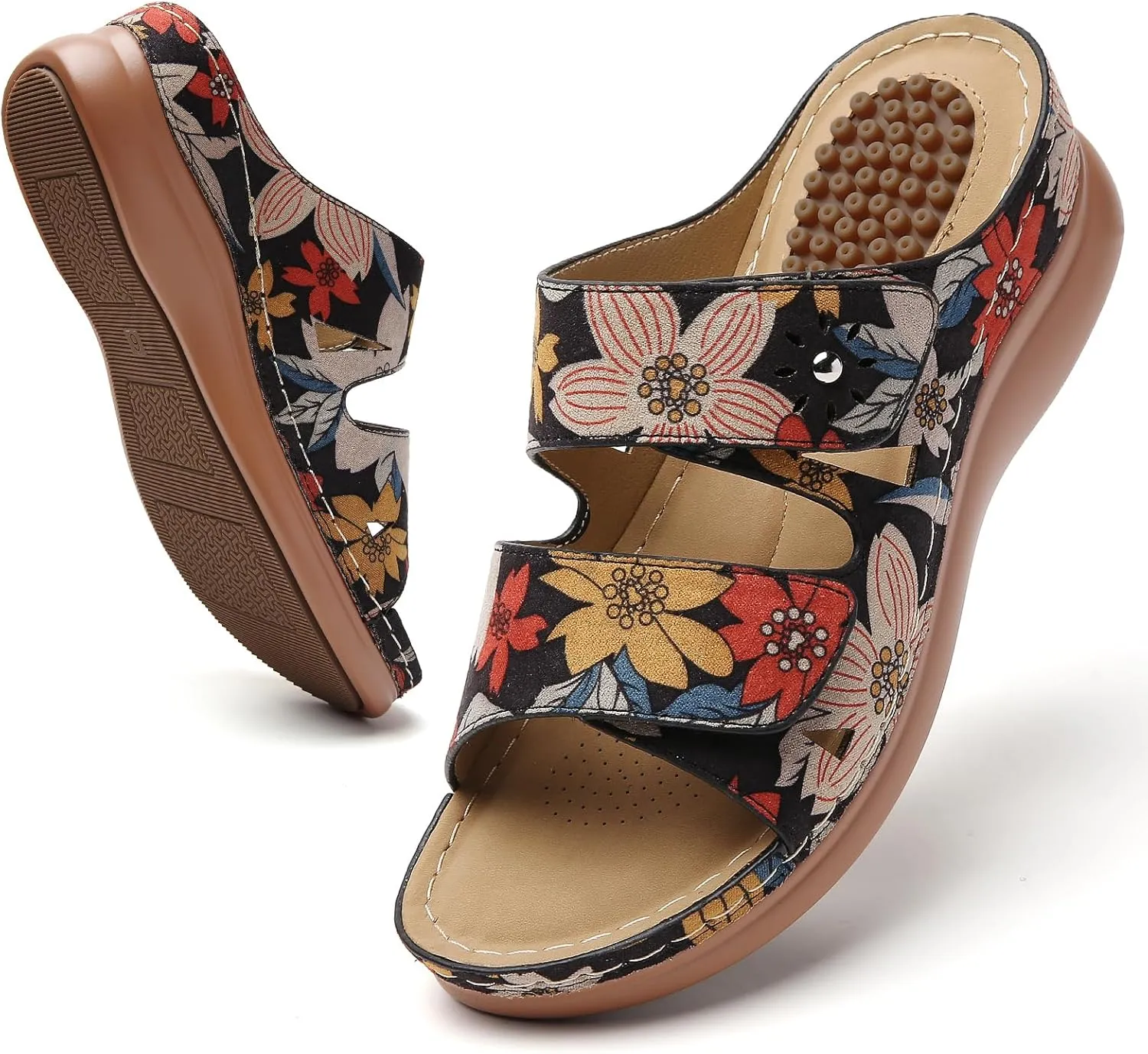 Tilocow Sandals Women Wedge Shoes - Orthopedic Comfortable Arch Support Platform Sandals for Women Wedge Summer Dressy Casual Bunion Breathable Shoes
