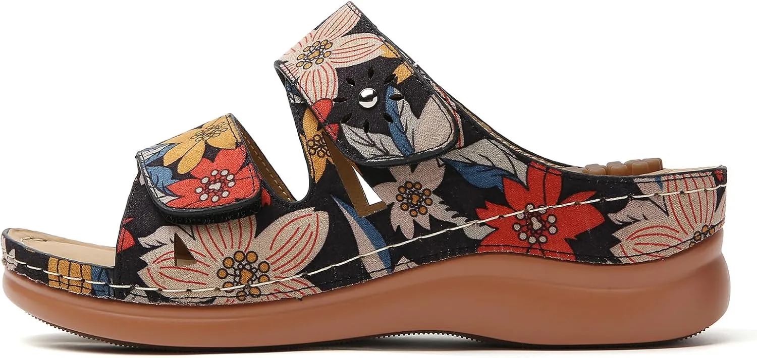 Tilocow Sandals Women Wedge Shoes - Orthopedic Comfortable Arch Support Platform Sandals for Women Wedge Summer Dressy Casual Bunion Breathable Shoes