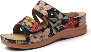 Tilocow Sandals Women Wedge Shoes - Orthopedic Comfortable Arch Support Platform Sandals for Women Wedge Summer Dressy Casual Bunion Breathable Shoes