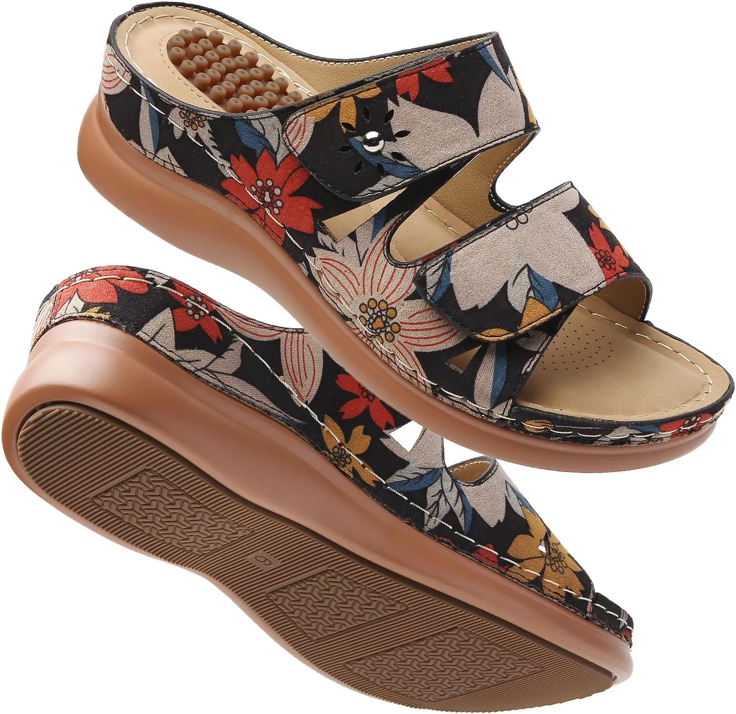 Tilocow Sandals Women Wedge Shoes - Orthopedic Comfortable Arch Support Platform Sandals for Women Wedge Summer Dressy Casual Bunion Breathable Shoes