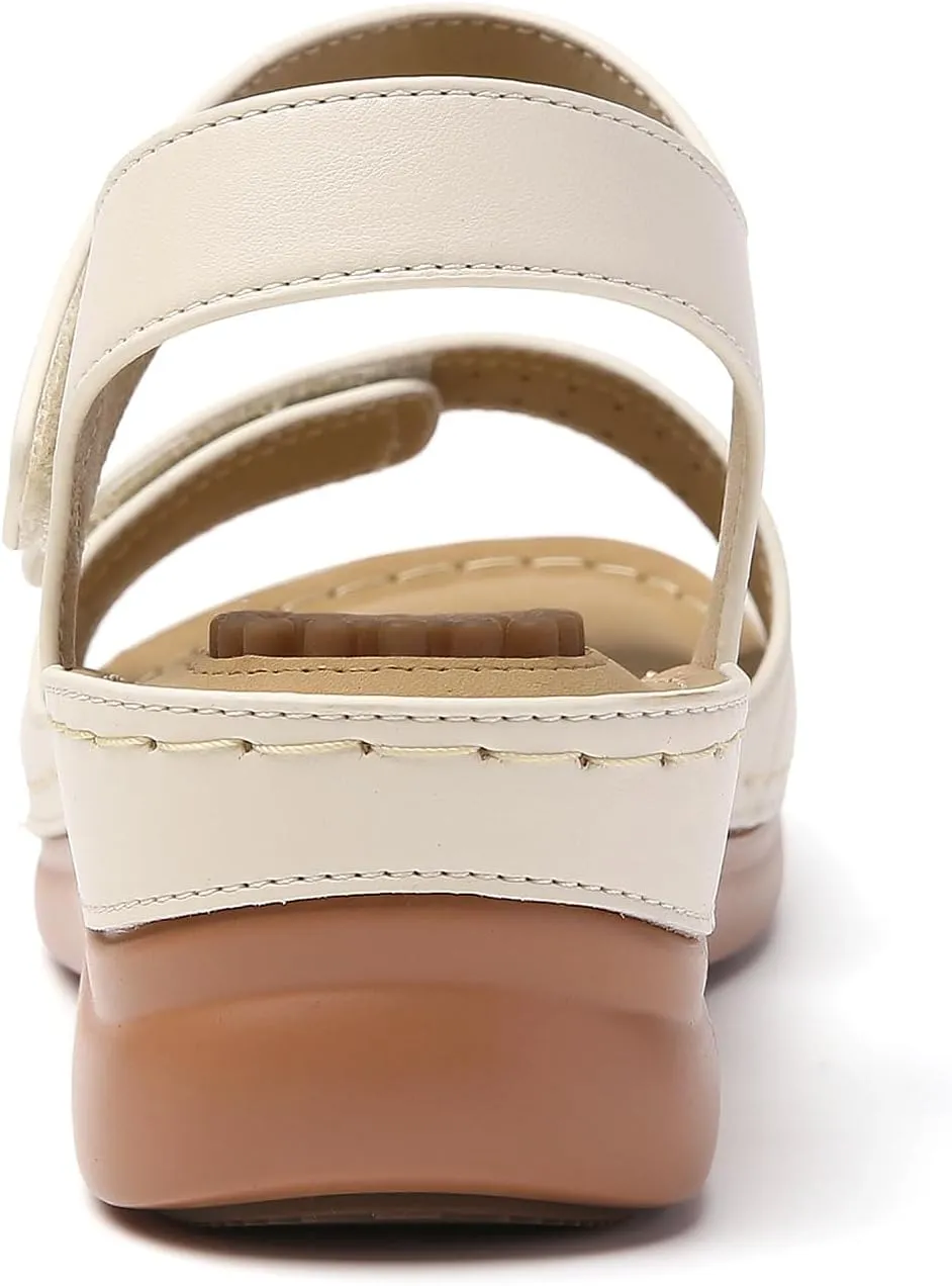 Tilocow Sandals Women Wedge Shoes - Orthopedic Comfortable Arch Support Platform Sandals for Women Wedge Summer Dressy Casual Bunion Walking Sandals