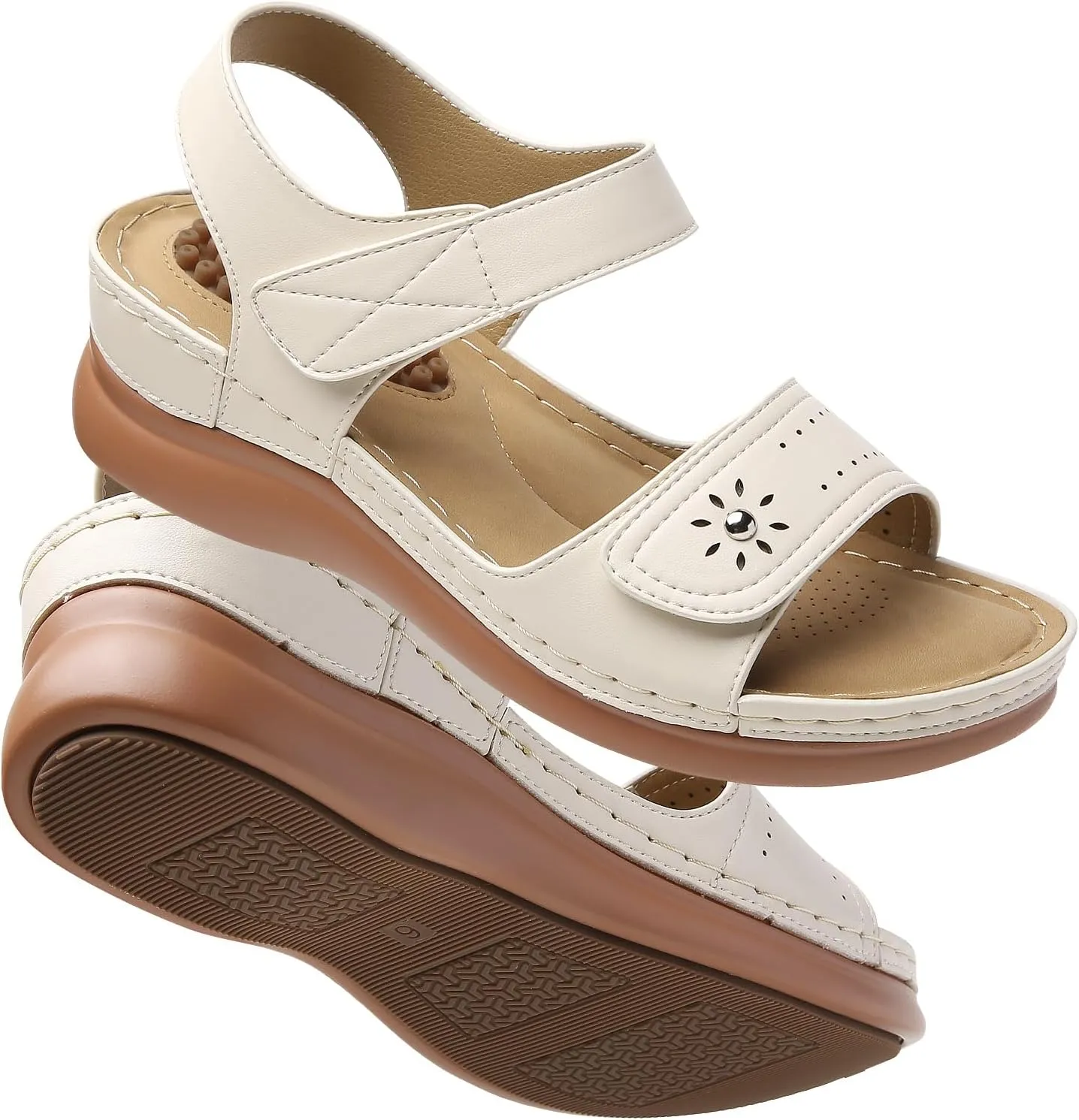 Tilocow Sandals Women Wedge Shoes - Orthopedic Comfortable Arch Support Platform Sandals for Women Wedge Summer Dressy Casual Bunion Walking Sandals