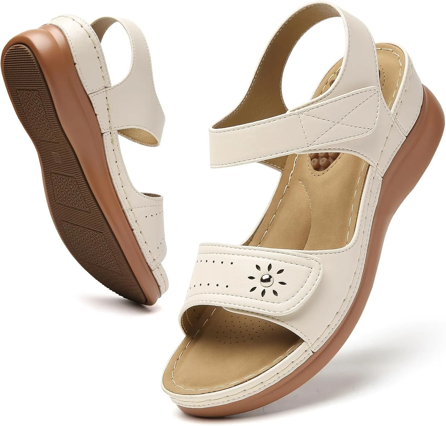 Tilocow Sandals Women Wedge Shoes - Orthopedic Comfortable Arch Support Platform Sandals for Women Wedge Summer Dressy Casual Bunion Walking Sandals