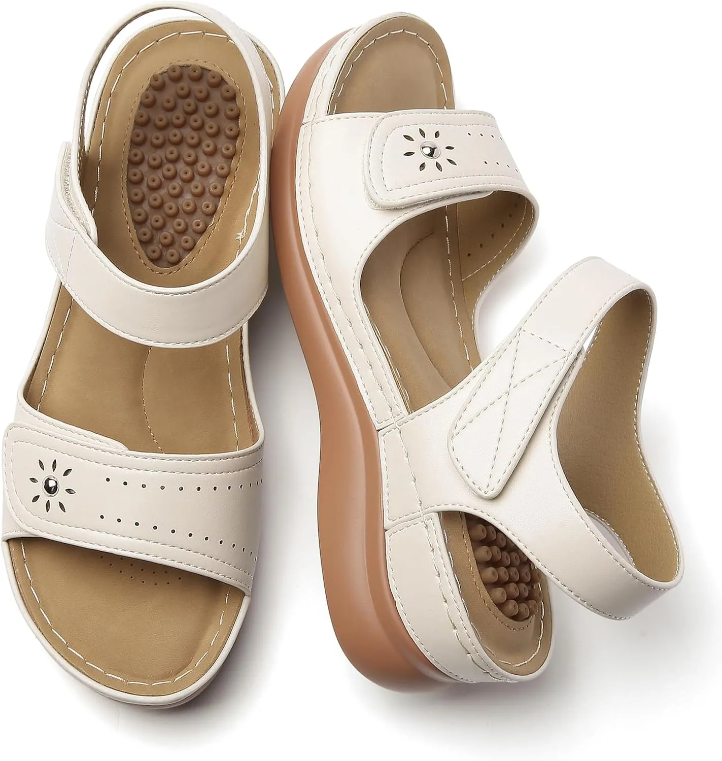 Tilocow Sandals Women Wedge Shoes - Orthopedic Comfortable Arch Support Platform Sandals for Women Wedge Summer Dressy Casual Bunion Walking Sandals