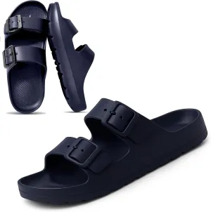 Trailvia Comfortable Footbed Sandals for Men & Women – Adjustable Buckle & Arch Support, Waterproof Summer Slides for Outdoor, Beach & Everyday Adventures