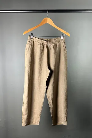 Transit 3/4 Relaxed Clay Linen Pants with Viscose Detail