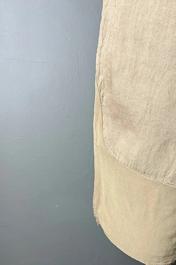 Transit 3/4 Relaxed Clay Linen Pants with Viscose Detail