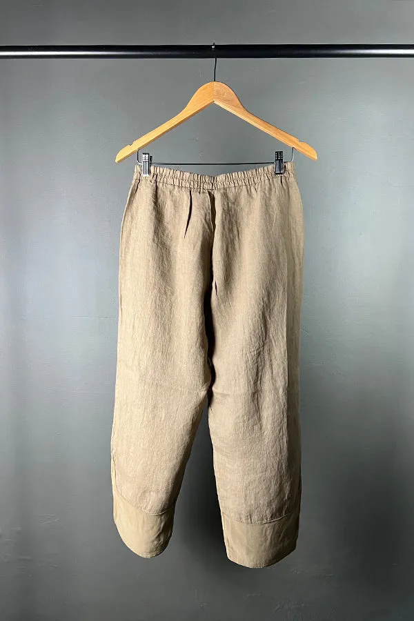 Transit 3/4 Relaxed Clay Linen Pants with Viscose Detail