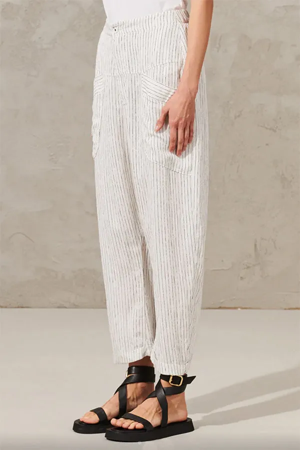 Transit Houndstooth Grey Linen Pants
