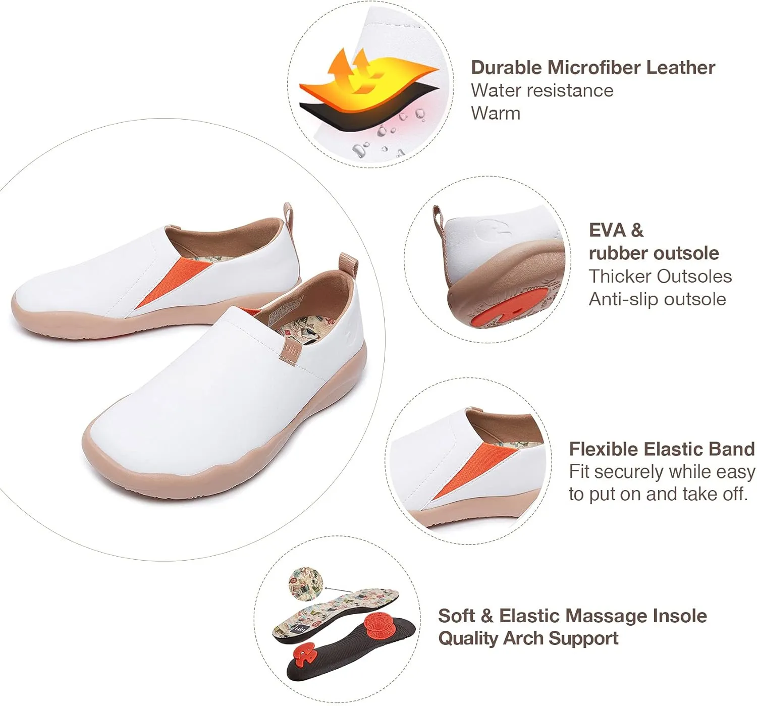 UIN Women's Walking Shoes Slip On Casual Loafers Lightweight Comfort Fashion Sneaker Toledo II