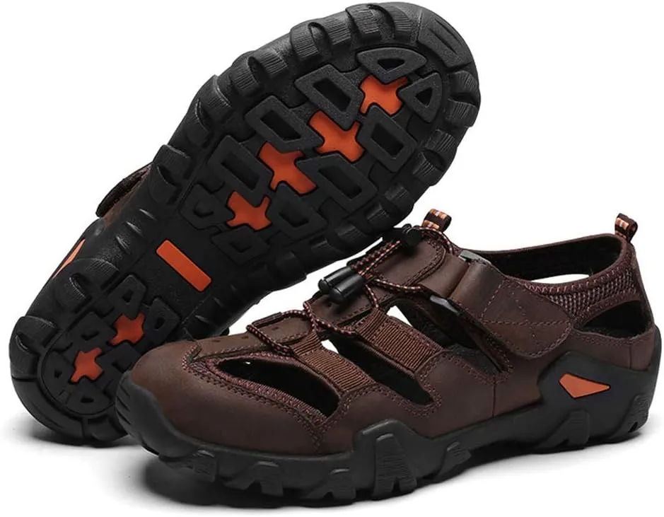 UPIShi Outdoor Fisherman Sandals Close Toe Hiking Climbing Athletic Water Beach Shoes