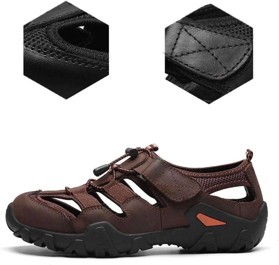 UPIShi Outdoor Fisherman Sandals Close Toe Hiking Climbing Athletic Water Beach Shoes