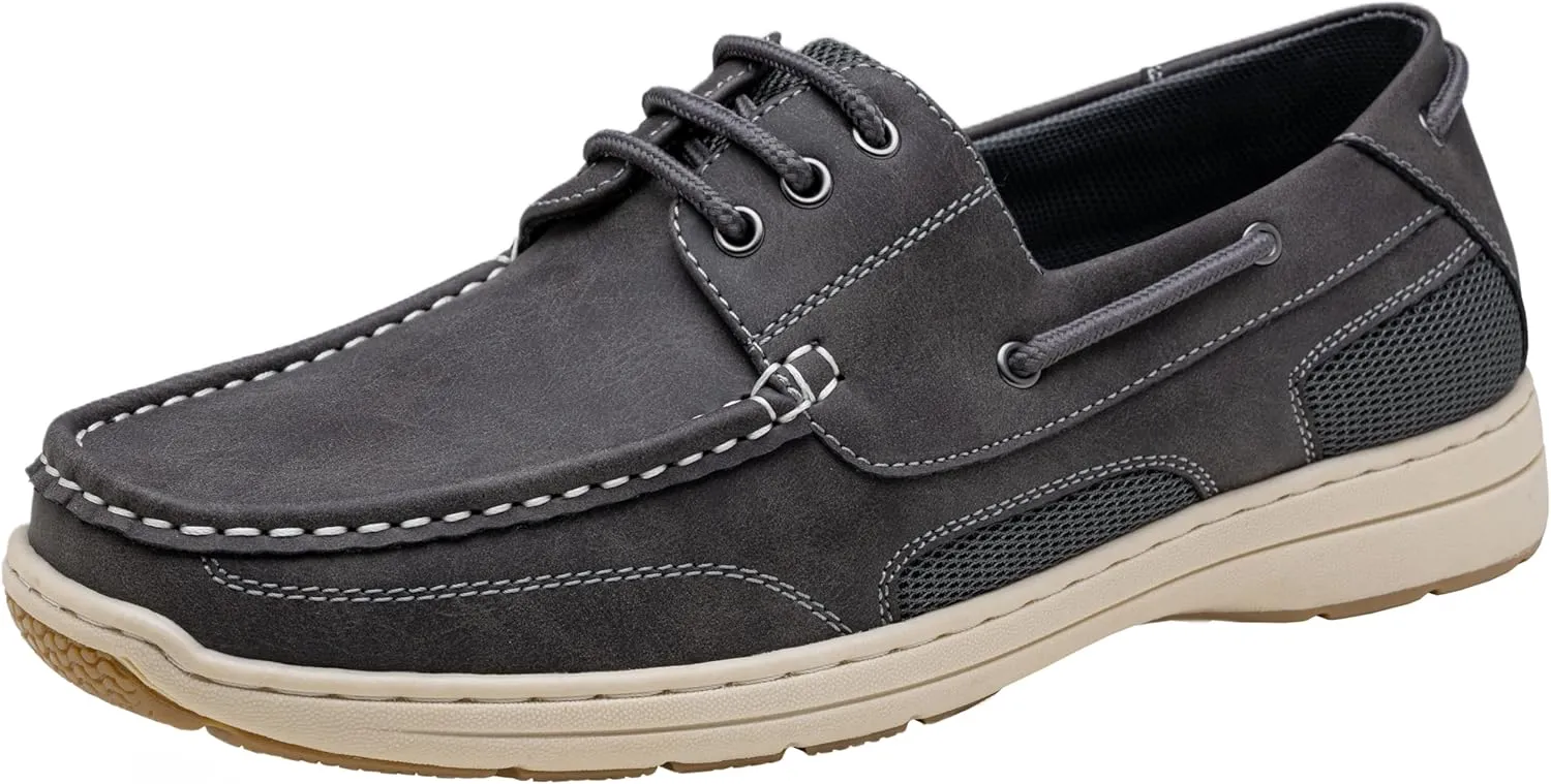 Vostey Men's Loafers & Slip-ons 3-Eye Boat Shoes Men Comfortable Casual Loafers for Men