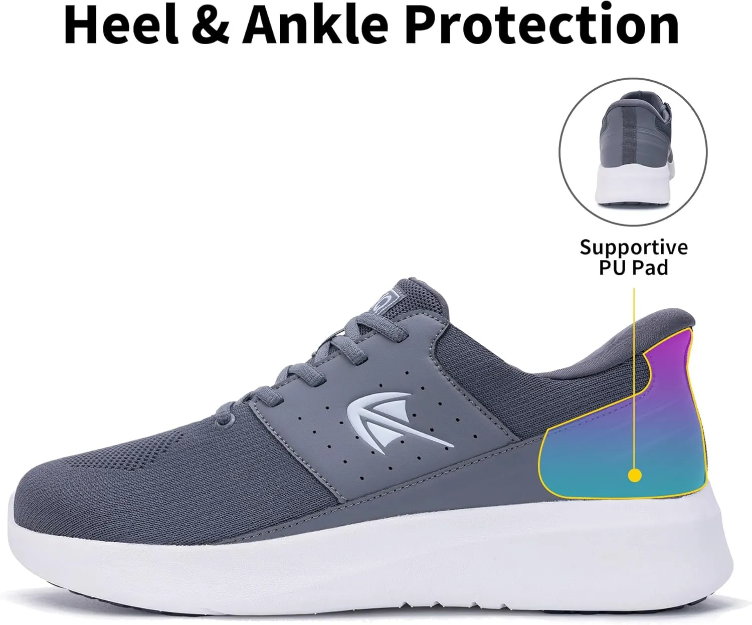 Wide Toe Box Mens Slip On Walking Shoes with Arch Support Casual Dress Shoes Fashion Tennis Sneaker for Business Work Ourdoors Size 7-12