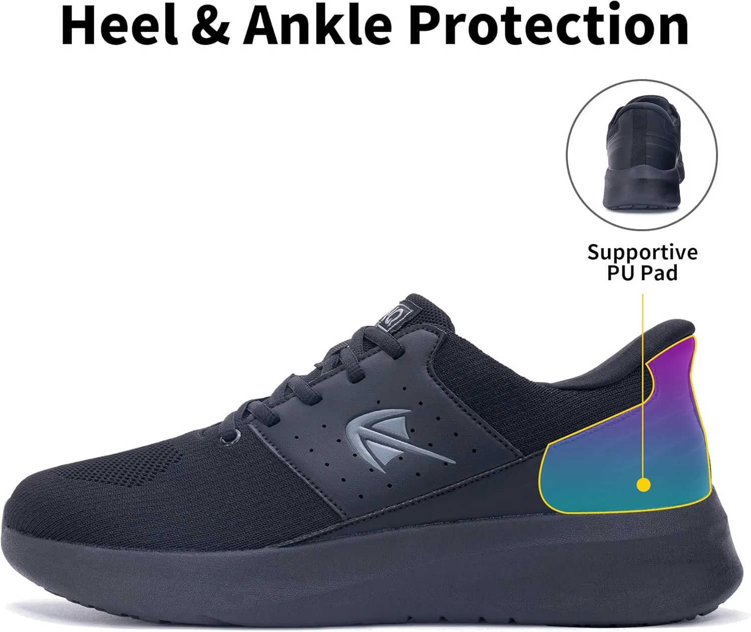 Wide Toe Box Mens Slip On Walking Shoes with Arch Support Casual Dress Shoes Fashion Tennis Sneaker for Business Work Ourdoors Size 7-12