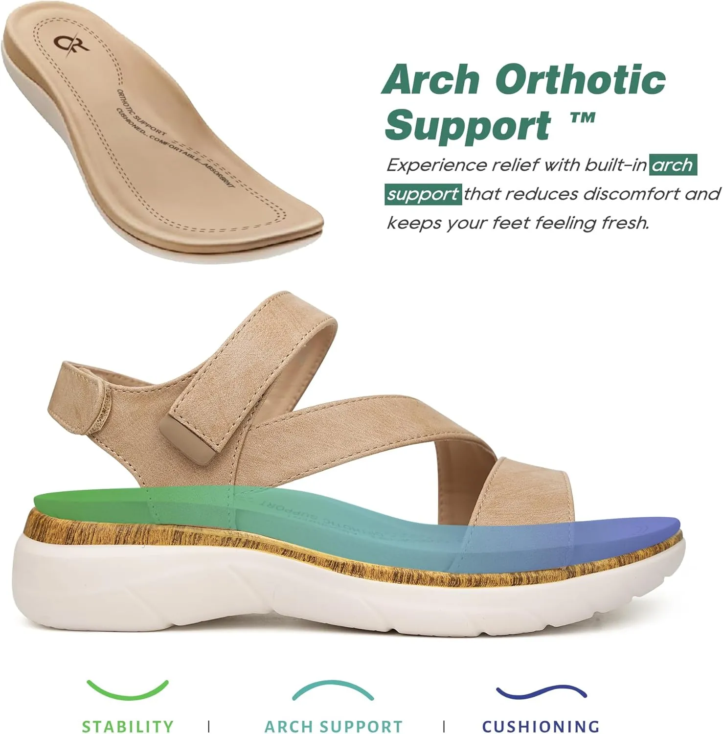 Women Arch Support Sandals Orthotic Comfortable Walking Sandals
