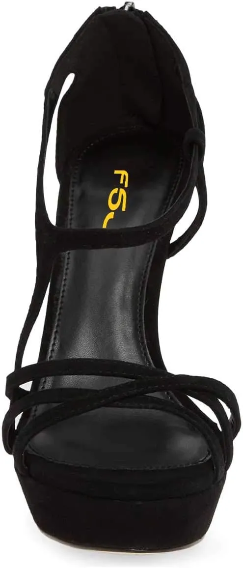 Women Strappy Open Toe Platform High Heels Caged Dress Sandals Cutout Party Stiletto Pumps Size 4-15 US