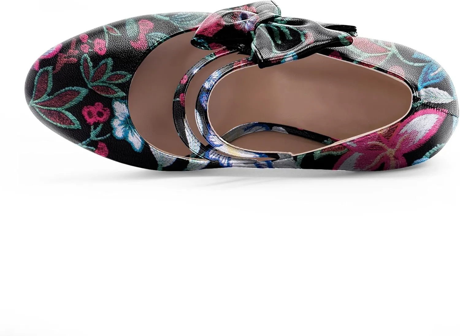 Women's Bow Closed Toe Hook Loop Platform High Heel Wedges Sandals Comfortable Mary Janes Pumps