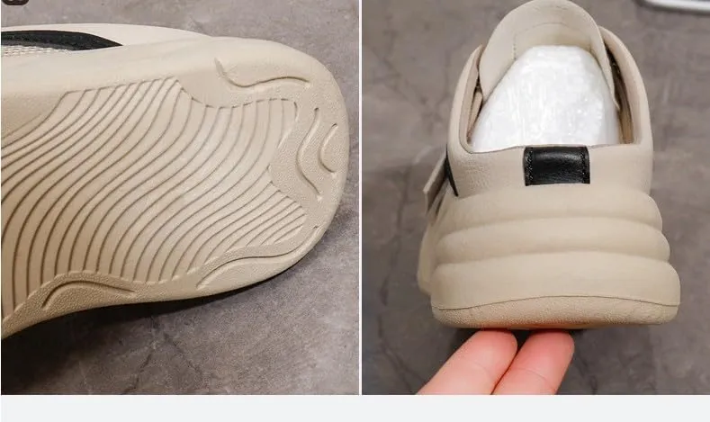Women's Casual Walking Lace-Up Sneakers Knitting mesh Flat Mules Clogs Fashion Comfort Round Toe Platform Slip-On Daily Outdoor Work Half Slides