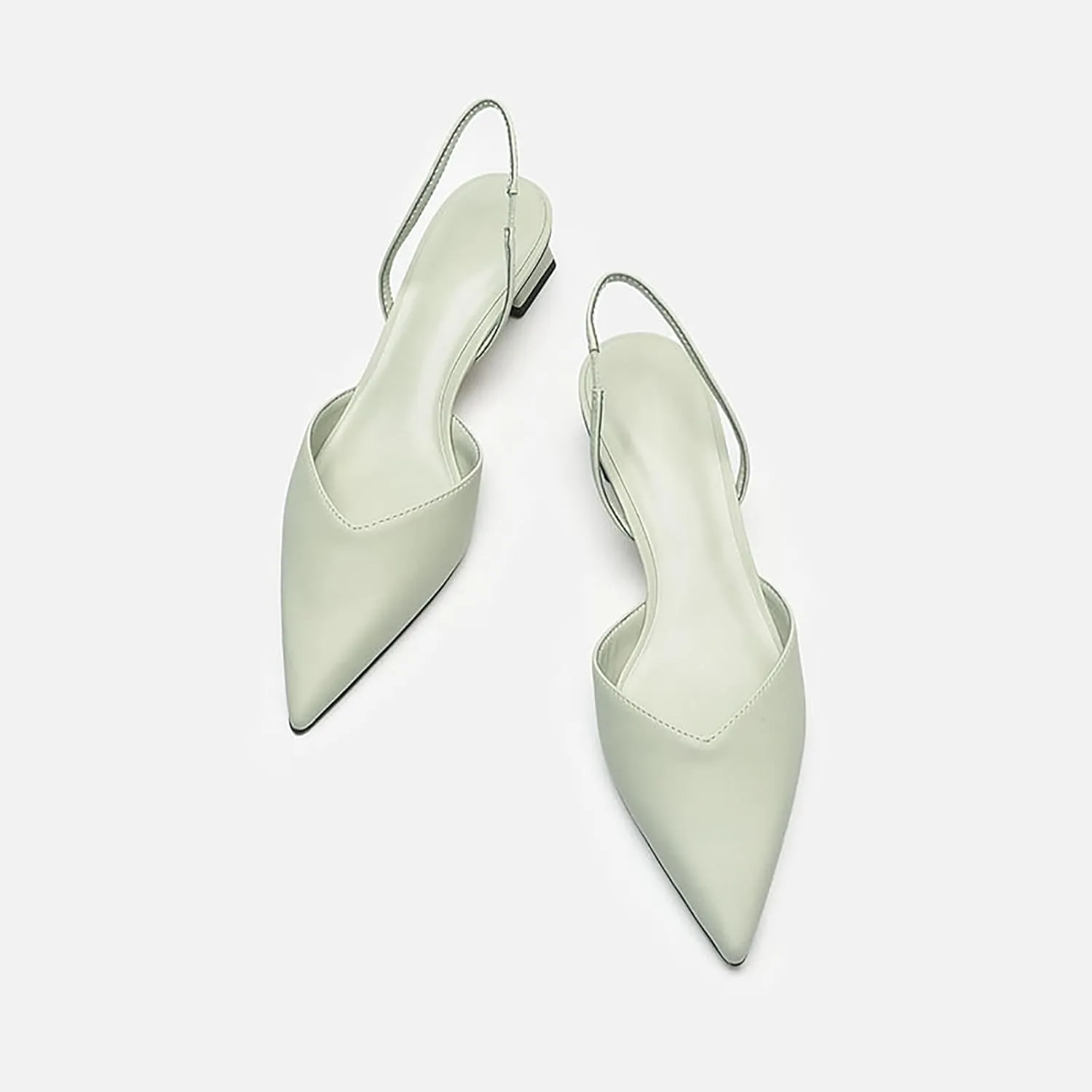 Women's Closed Pointed Toe Mules Sandal,Slingback Slip On Wedding Dress Pumps Fashion Chunky Heels Dress Shoes