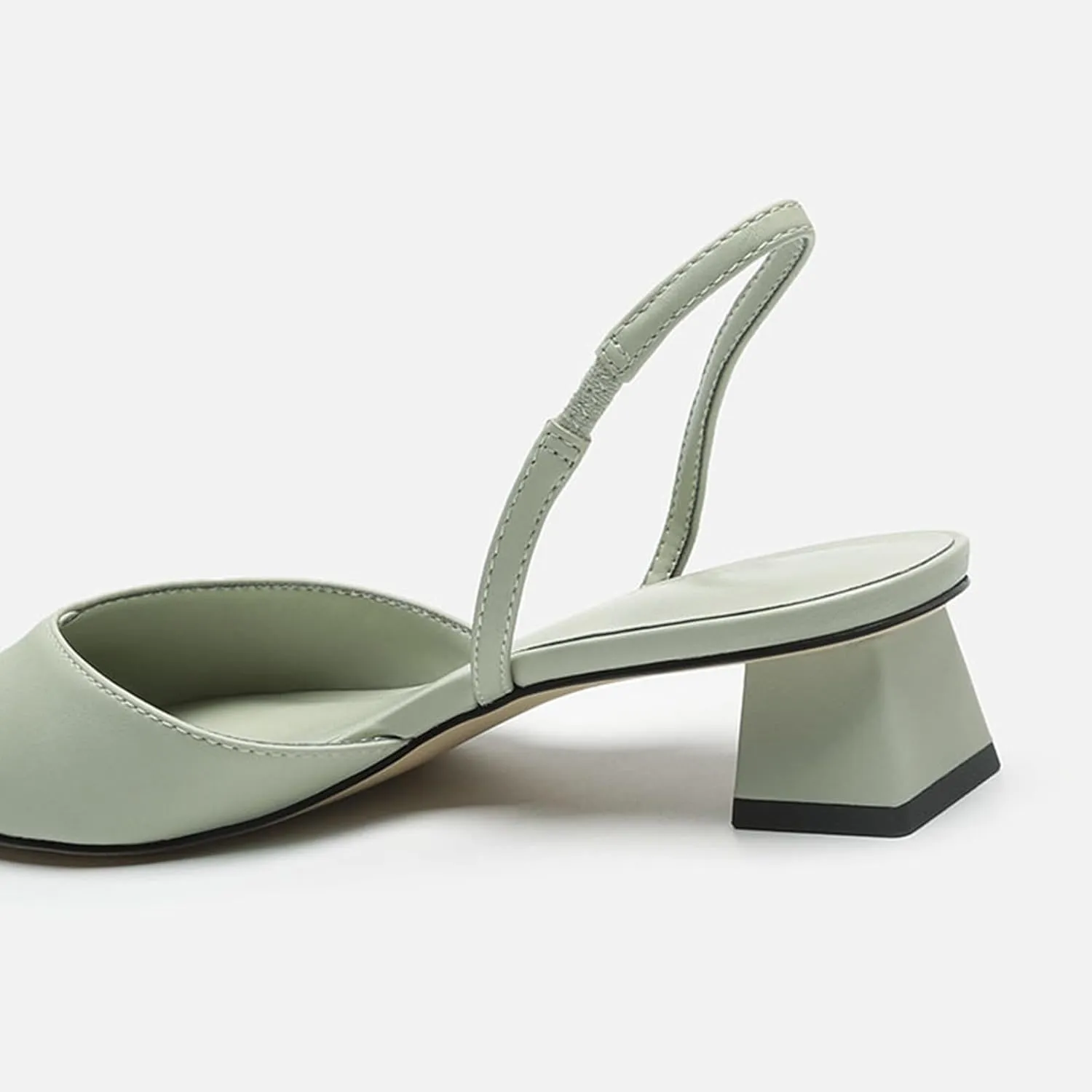 Women's Closed Pointed Toe Mules Sandal,Slingback Slip On Wedding Dress Pumps Fashion Chunky Heels Dress Shoes