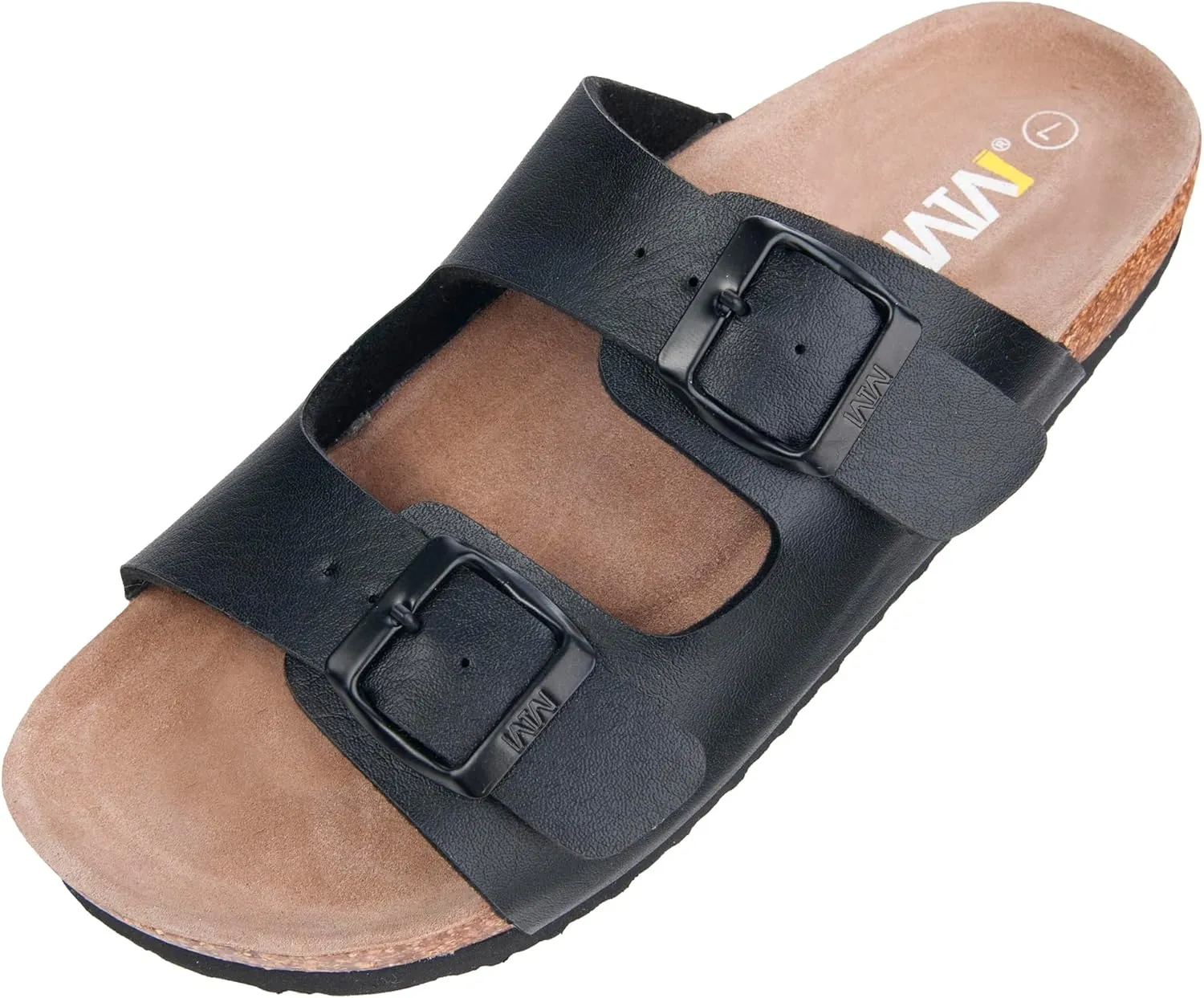 Women's Comfort Slides for Women Cow Suede Cork Footbed Sandals with Adjustable Strap Buckle Open Toe Beach Sandals