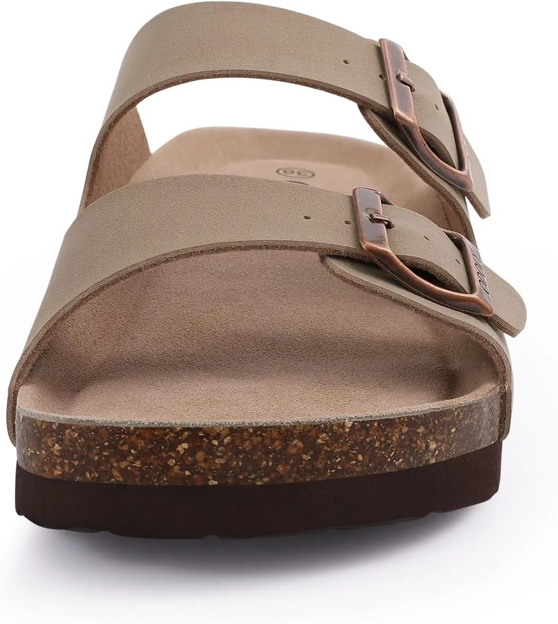 Women's Cork Footbed Slide Sandal, Arch Support Summer Outdoor Sandals with Adjustable Buckle
