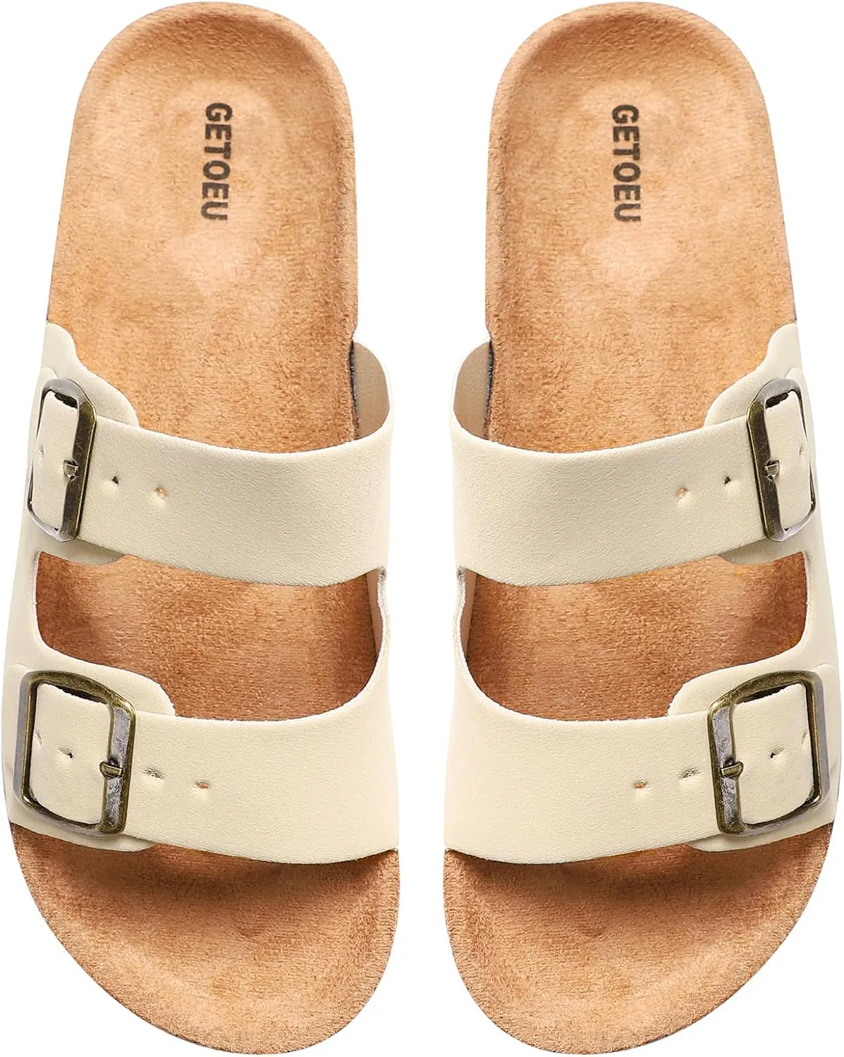 Women's Cork Sandals Comfortable Adjustable Buckle Strap Cork Footbed Arch Support Casual Ease of Wear Outdoor Slide Sandals
