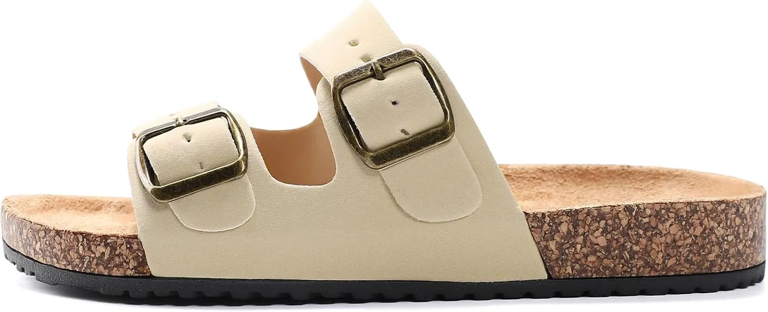 Women's Cork Sandals Comfortable Adjustable Buckle Strap Cork Footbed Arch Support Casual Ease of Wear Outdoor Slide Sandals