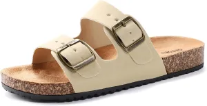 Women's Cork Sandals Comfortable Adjustable Buckle Strap Cork Footbed Arch Support Casual Ease of Wear Outdoor Slide Sandals