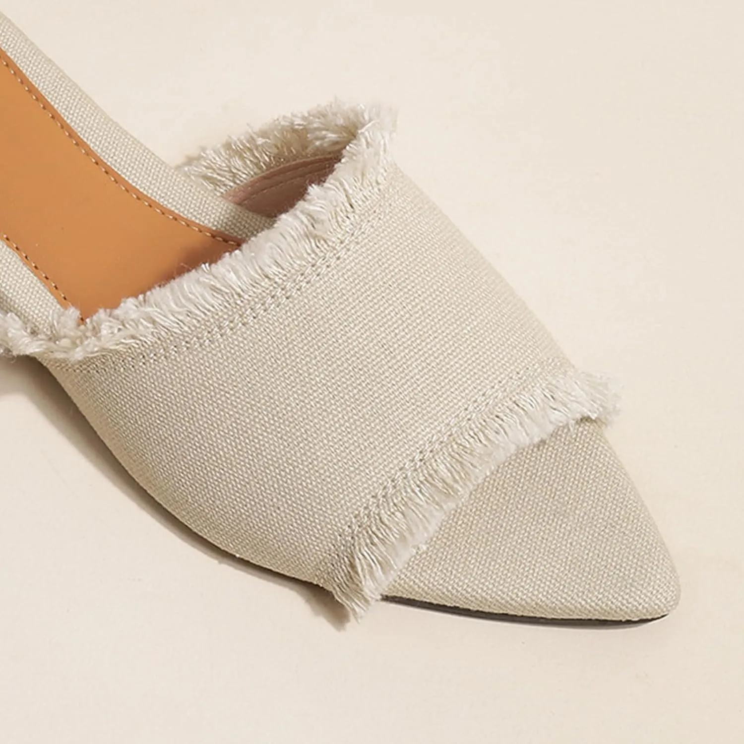 Women's Fashion Denim Cloth Flat Slides Sandals Summer Fish Mouth Open Toe Tassel Comfort Soft Slip On Outdoor Slipper Walking Beach Casual Sandals