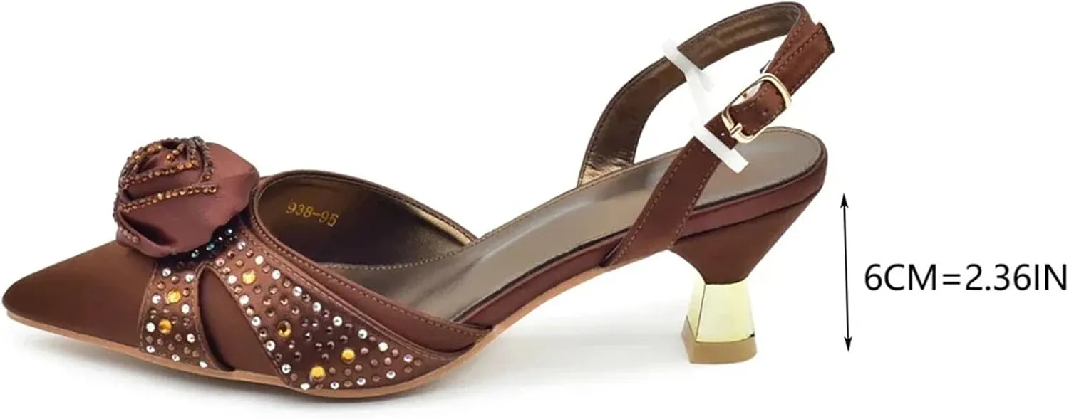Women's Italian Rhinestone Bridal Set - Designer Heels & Matching Evening Bag