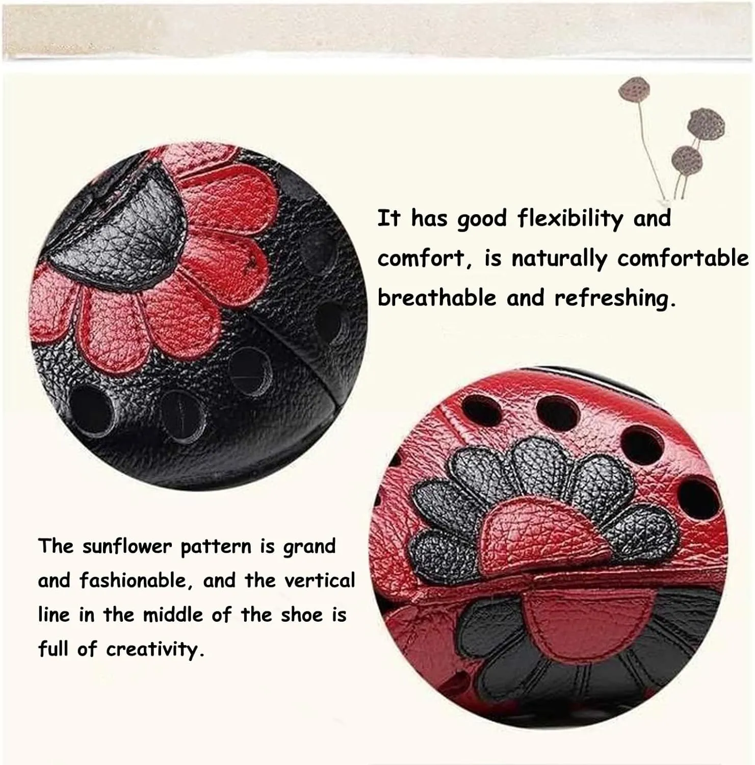 Women's Leather Closed Round Toe Fashion Platform Mules Comfortable Non-Slip Cutout Breathable Slip-On Wedge Backless Sandals for Outdoor Walking Beach