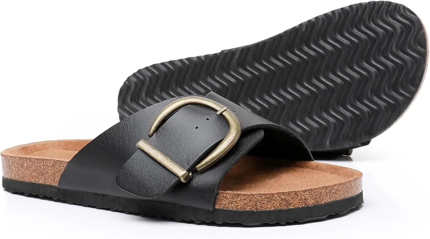Women's Sandals with Comfort Cork Footbed Summer Outdoor Slide Sandals