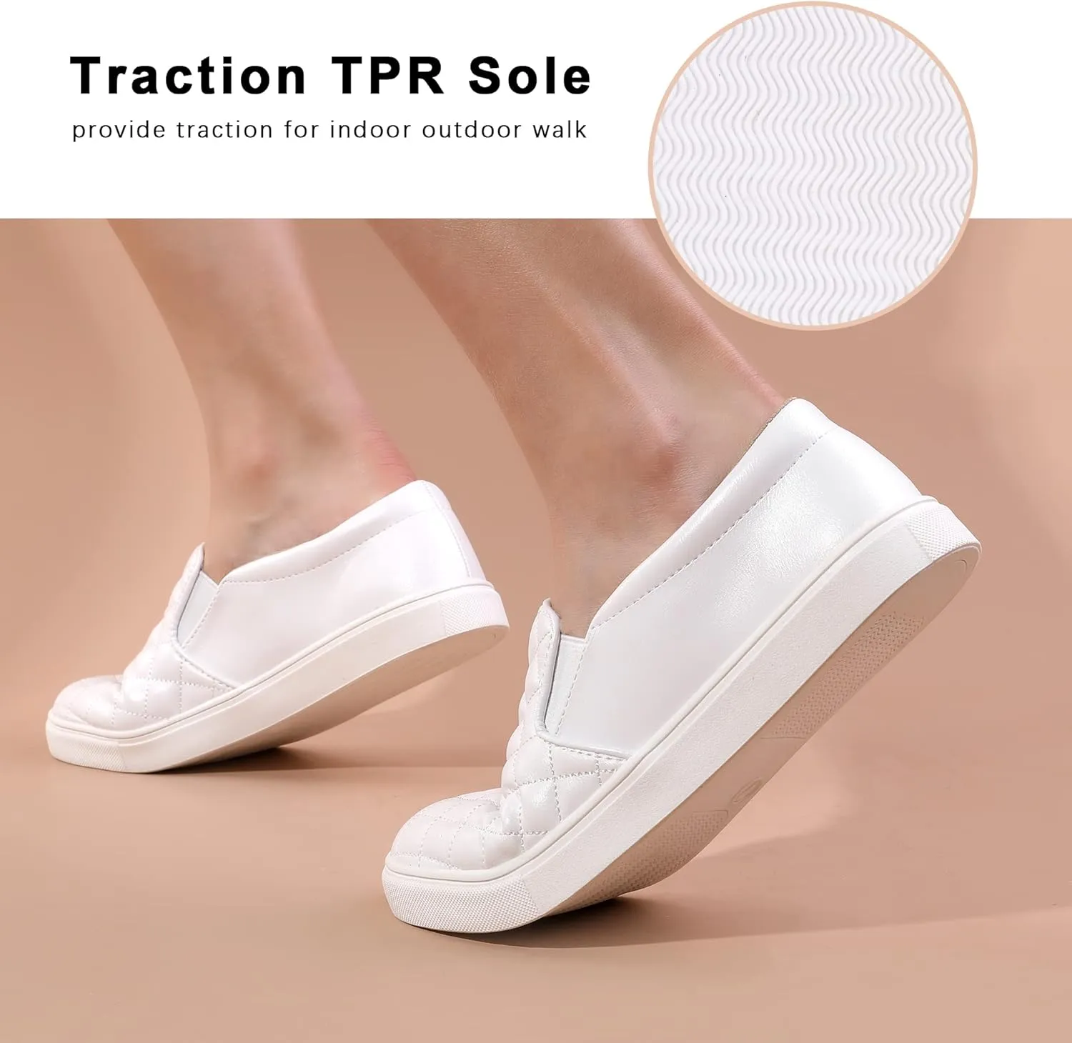 Womens Slip On Shoes PU Leather Black White Brwon Casual Walking Shoes Low Top Sneakers for Women