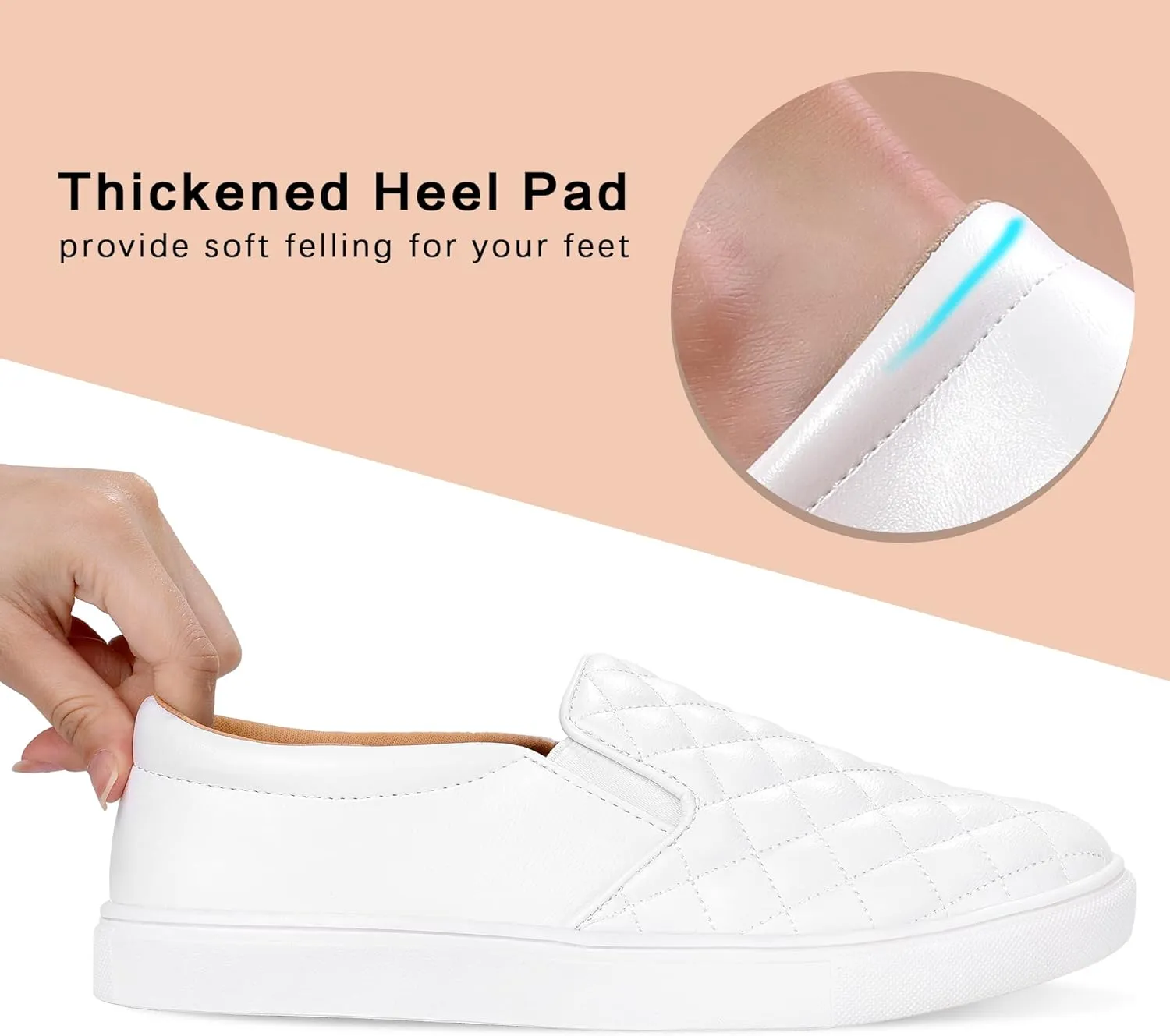 Womens Slip On Shoes PU Leather Black White Brwon Casual Walking Shoes Low Top Sneakers for Women