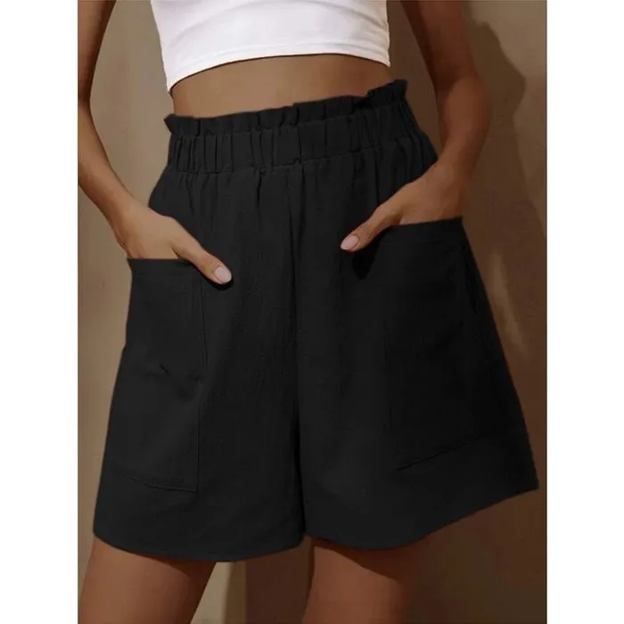 Womens Summer High Waist Wide Leg Casual Shorts