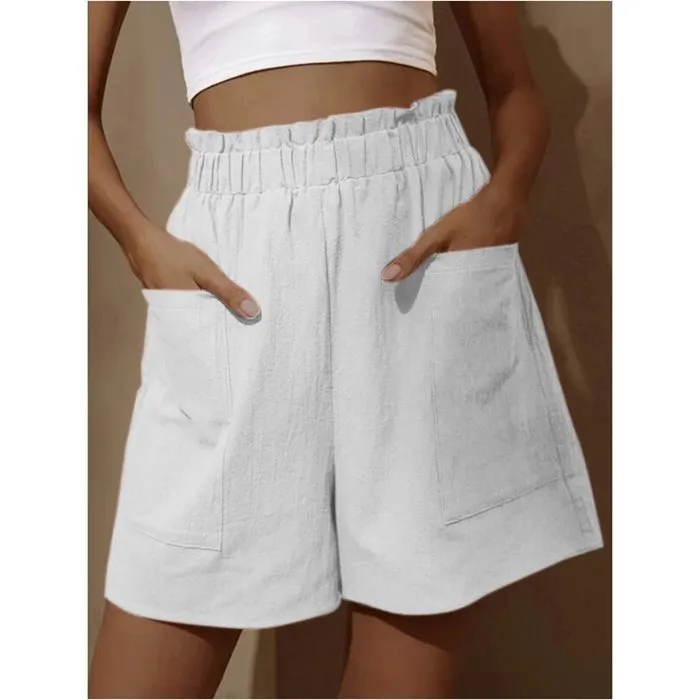 Womens Summer High Waist Wide Leg Casual Shorts