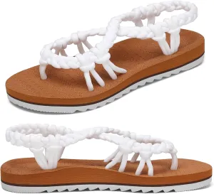 Women's Walking Sandals Arch Support Orthopedic Recovery Flats Sandals Cushion Adjustable Strap for Plantar Fasciitis