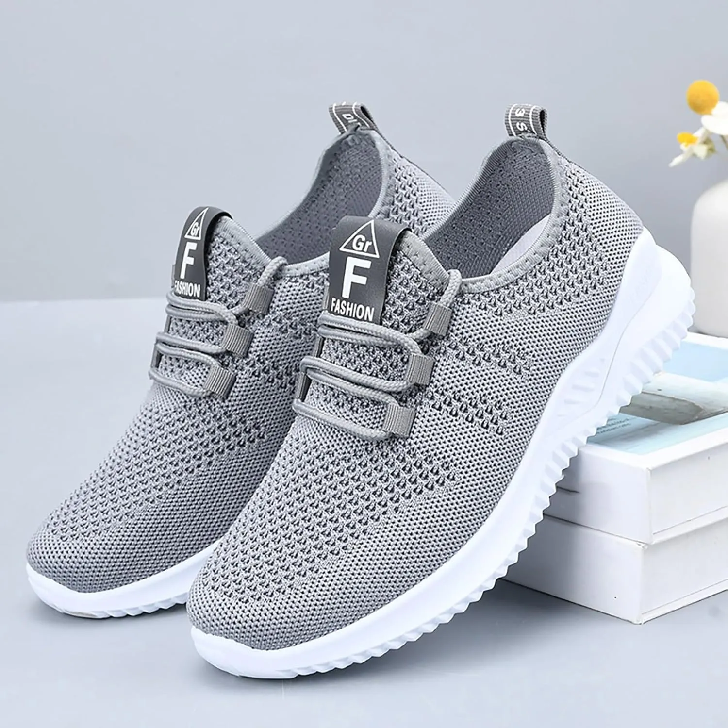 Womens Walking Shoes Lightweight Running Shoes Wide Toe Box Sneaker Arch Support Athletic Slip On Mesh Workout Casual Sports Shoe Tennis Sneakers Breathable & Comfortable