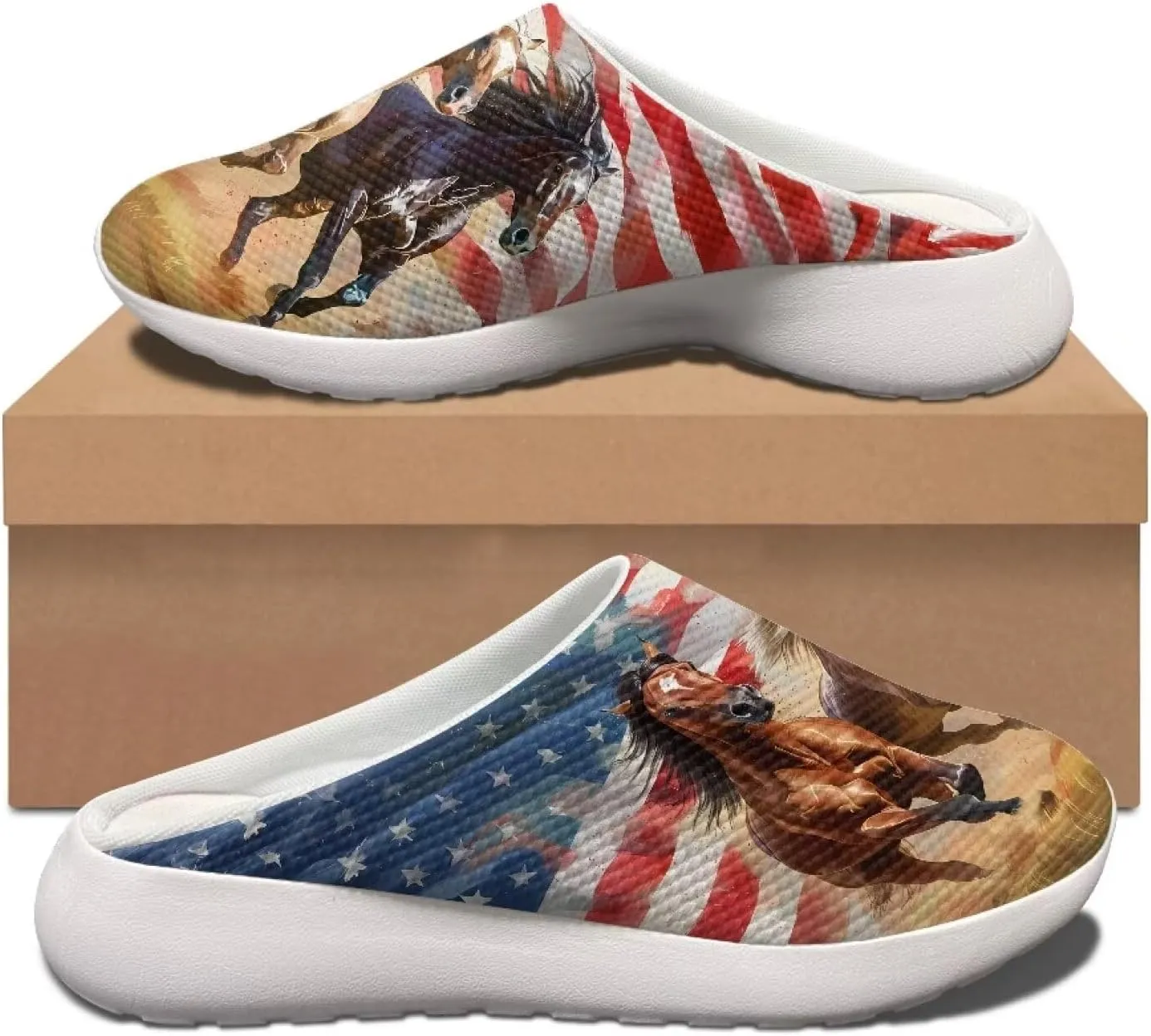 Women's Water Sandals Casual Light Slippers Funny Graphic Garden Clogs Slip On Water Shoes